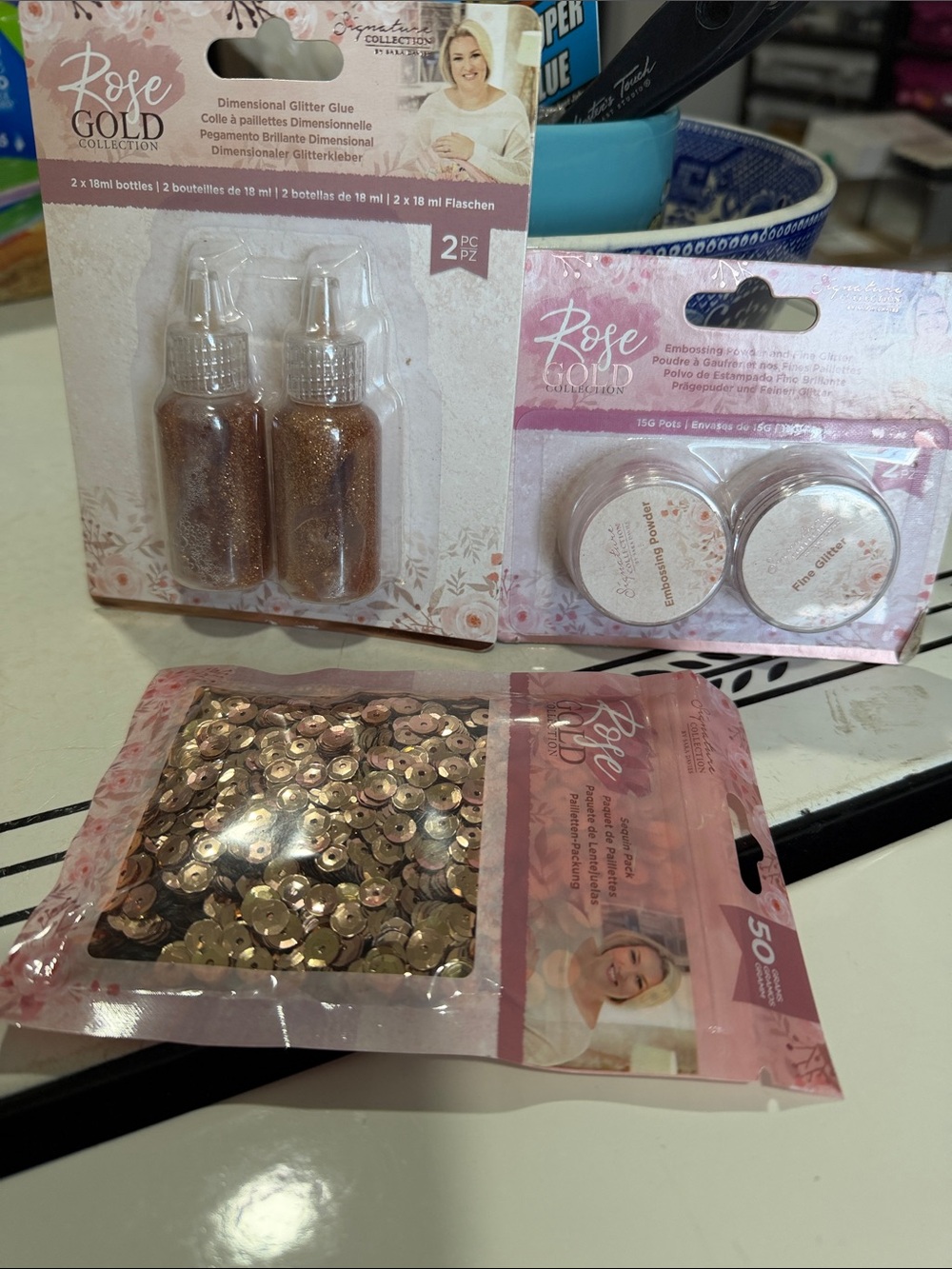 Crafters Companion Rose Gold Glitter Glue, Sequins, Glitter & Embossing Powder
